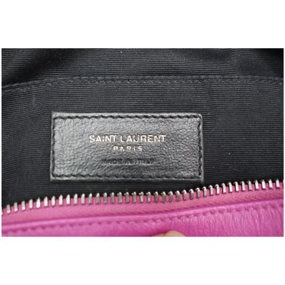 YVES SAINT LAURENT Lou Chevron Leather Camera Crossbody Bag Pink - Picture 11 of 12